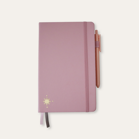 Sun and Star Journal with Pen in Pink